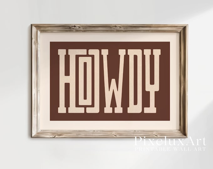 Howdy Western Poster | Cowboy Printable Wall Art | Rustic…