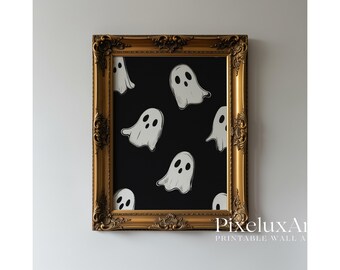 Halloween Wall Art Set of 6 – Spooky Ghosts, Pumpkin Skeleton & Haunted Quotes | Vintage Rustic Gothic Fall Printable Decor Bundle, image 6