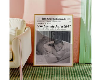 Set of 3 Trendy Newspaper Print – Girly Wall Art, Retro Dorm Room Decor, Black & White Newspaper Prints, Retro Newspaper Art, Apartment Art, image 6