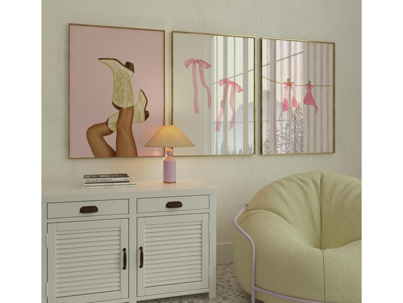 Pink Wall Art Set of 6