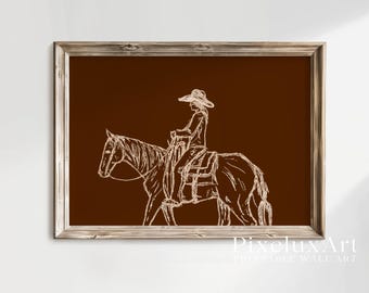Cowgirl Wall Art | Western Female Cowboy Print | Rustic Farmhouse Decor, Rodeo Girl Poster, Country Western Wall Art Print, image 3