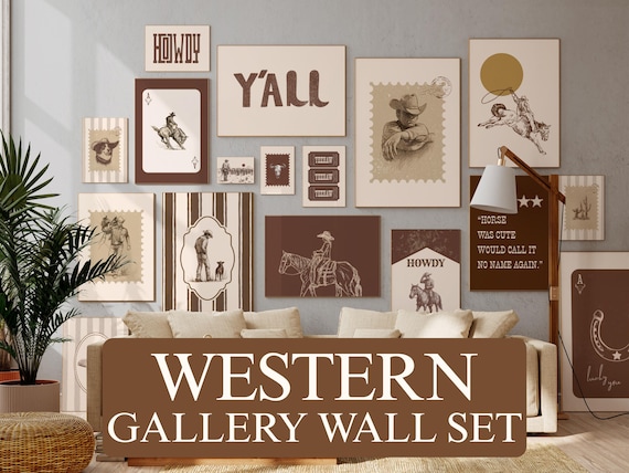 Western Gallery Wall Set of 18