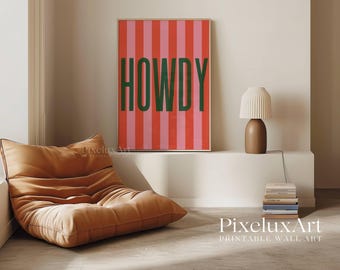 Howdy Poster, Howdy Decorations, Howdy Print, Howdy Wall Art Prints, Retro Typography, Southwestern Art, Trendy Vintage Western Home Decor, image 8