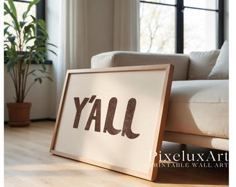 Western Y’all Wall Art – Vintage Typography Printable, Rustic Country Decor, Southern Retro Poster for Farmhouse Decor, image 5