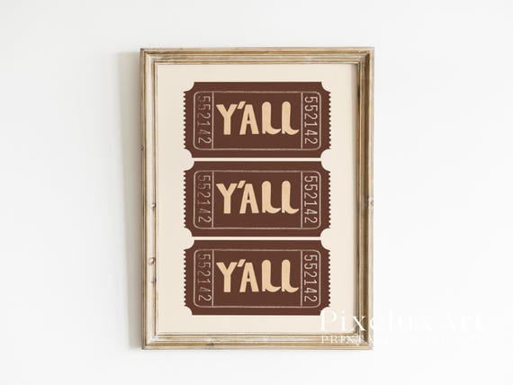 Western Y’all Ticket Wall Art