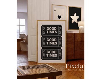 Black and White Gallery Wall Art Set of 6, Dice, Cherry Ball, Star, Ace Card Prints, Aesthetic Chic Apartment Decor, Stylish Fashion Print, image 7
