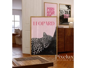Pink Black Gallery Wall Set, Collage Apartment Print, Pink Gray Y2k Fashion Print, Pink Stylish & Cool Girl Aesthetic Art for Dorm Room, image 6