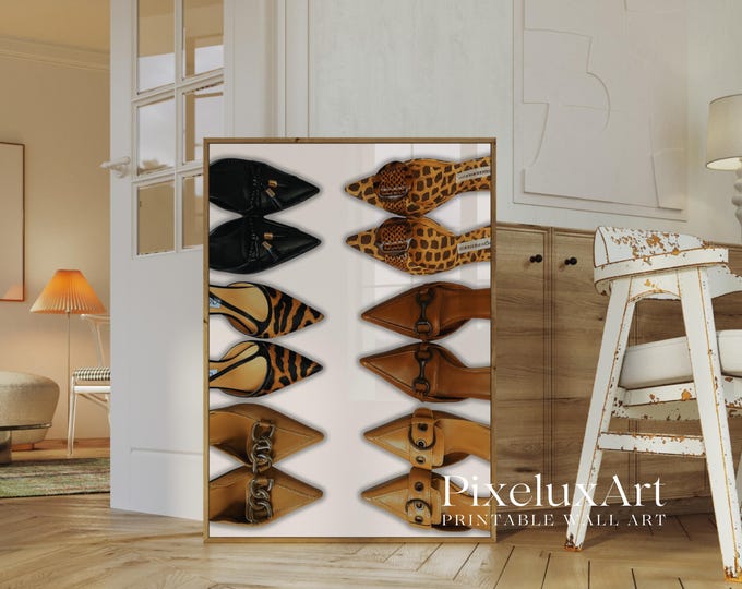 Cheetah Heels Poster, Leopard Heels Wall Art, High Heel…