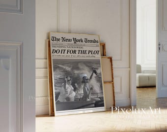 Do It for the Plot Poster – Trendy Newspaper Print, Retro Girly Wall Art, Dorm Room Poster, Magazine Newspaper Art Print for Girl Apartments, image 3
