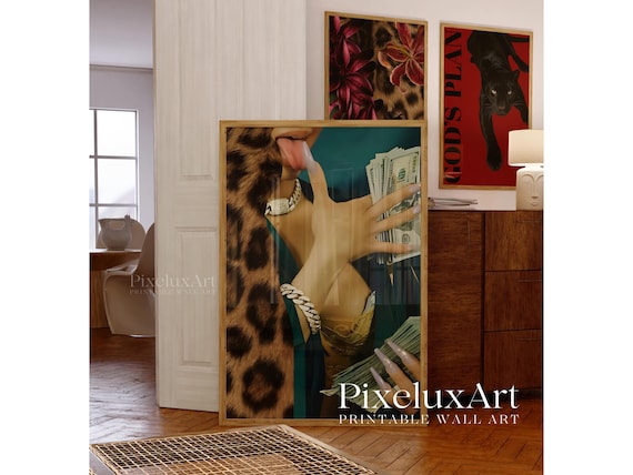 Woman with Money Wall Art