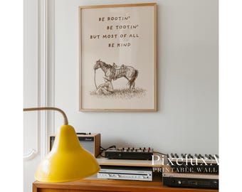 Be Rootin’ Be Tootin’ Be Kind Western Wall Art – Cowboy Quote Print, Rustic Country Decor, Ranch Nursery Boys Poster, Western Horse Art, image 4