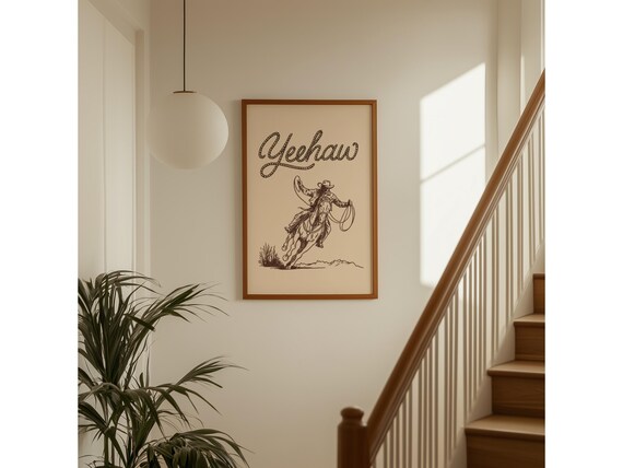 Yeehaw Cowboy Wall Art Print