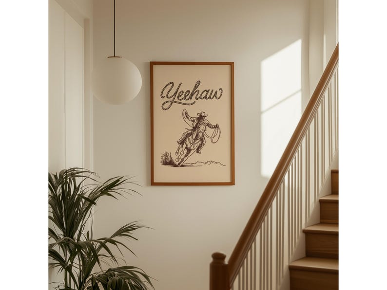 Yeehaw Cowboy Wall Art Print