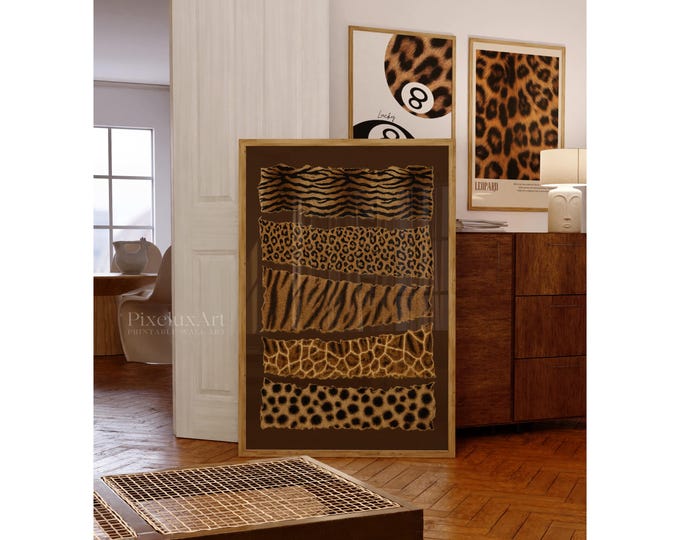 Leopard Pattern Wall Art, Safari Animal Print Decor…