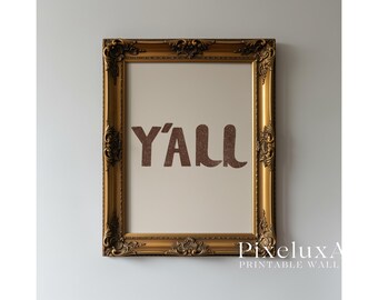 Western Y’all Wall Art – Vintage Typography Printable, Rustic Country Decor, Southern Retro Poster for Farmhouse Walls, image 6