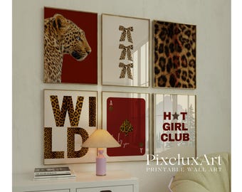 60+ Red Gallery Leopard Wall Art Set | Printable Chic Red Leopard Gallery, Bold Glam Decor, Wild & Feminine Wall Art, Y2K Fashion Decor, image 6