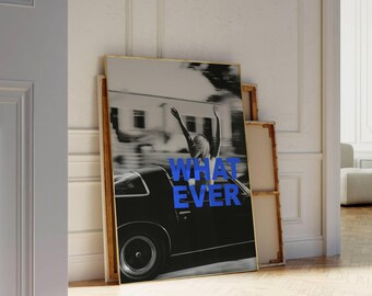 Trendy Collage Apartment Print, Black And White Y2k Fashion Print, Navy Blue Feminist Trendy Stylish & Cool Girl Aesthetic Art for Teen Room, image 7