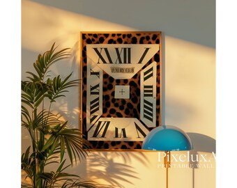 Luxury Club Leopard Poster, Retro Collage Wall Art, Fashion Print, Aesthetic Vintage Print for Girly Apartment Decor, Preppy Room Style, image 8