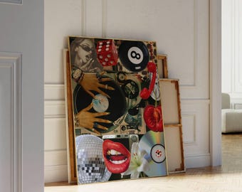 Y2K Fashion Collage Print: Leopard, Lips, Disco (Digital Download), image 5