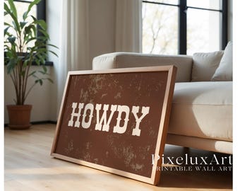 Howdy Western Poster | Cowboy Printable Wall Art, Rustic Typography Print, Vintage Country Home Decor, Western Wall Art, image 4