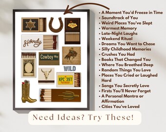 Western Brown Matchbook Canva Template • DIY Custom Matching Poster, Personalized Matchbox, Editable Matchbook Blank Art Gift, Western Art, image 7