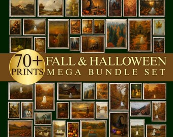 Fall & Halloween Wall Art Mega Bundle | Cozy Autumn Ghost Prints | Halloween TV Art Set | Fall Frame TV Art | Vintage Fall Wall Decor, image 1