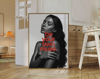 Trendy Collage Apartment Print, Black And White Y2k Fashion Print, Feminist Trendy Stylish And Cool Girl Aesthetic Art for Teen Room, Dorm, image 1