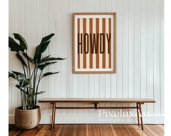 Howdy Beige Wall Art, Western Typography Print, Rustic Minimalist Decor, Cowgirl Aesthetic Poster, Southern Style Wall Print, Wild West Art, image 6