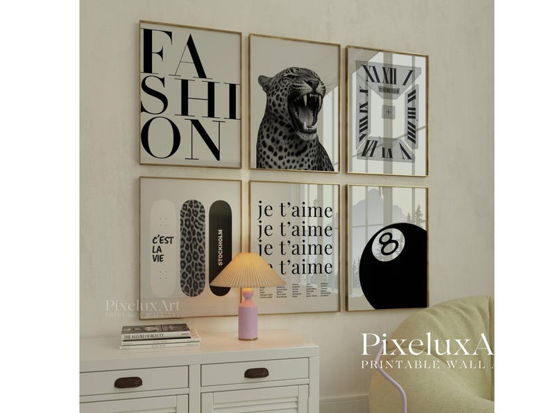 Trendy Black and White Fashion Wall Art