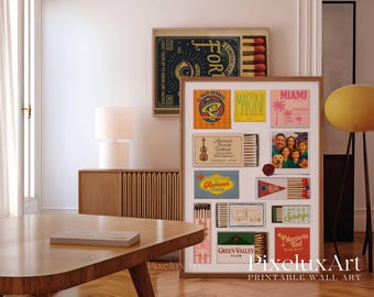 Custom Matchbook Art – Vintage Matchbook Print, Matchbook Custom Art, Large Digital Matches Print, Unique Matching Gift, Unique Matchbox Art, image 9