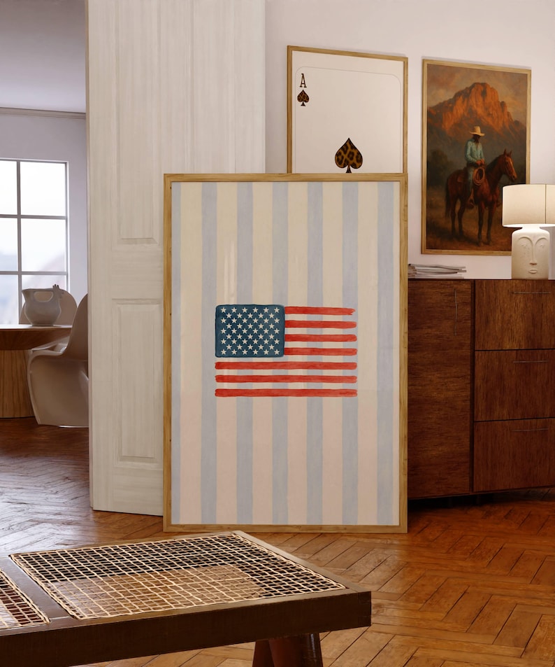 Vintage American Flag Print