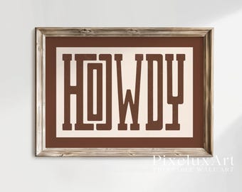 Howdy Western Wall Art | Cowboy Typography Print | Rustic Farmhouse Decor | Vintage Country Poster | Western Quote Printable, image 3