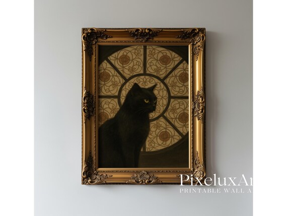 Black Cat Halloween Wall Art