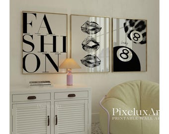 Stockholm Style Black & White Leopard Wall Art Set, Y2K Fashion Poster, Aesthetic Leopard Print Gallery Wall,Chic Aesthetic Apartment Poster, image 4