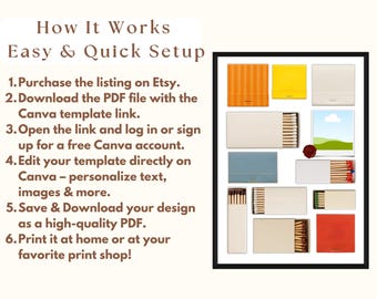 Canva DIY Matchbooks Templates – Matchbook Template, Matchbook Blank, Custom Matching Gift, Personalize Matchbox, Custom Matchbook Art, image 6