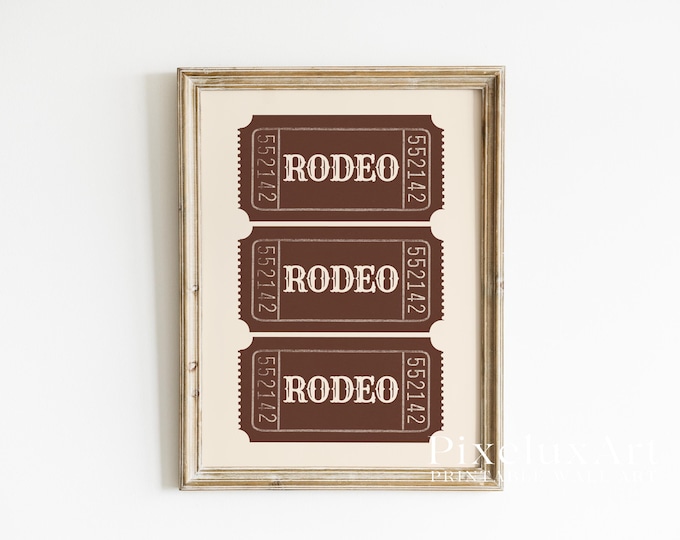 Rodeo Ticket Wall Art | Western Printable Poster | Vintage…