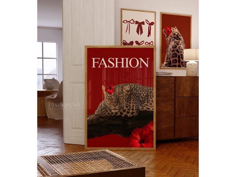 Red Leopard Fashion Poster