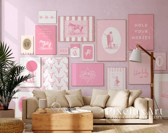 130+ Pink Western Gallery Wall Set – Girly Cowgirl Wall Art, Girly Cowgirl Wall Art, Retro Rodeo Aesthetic Decor, image 9