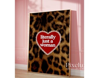 Leopard Print Quote Poster | Red Floral Glam Wall Art, Feminine Empowerment Quote , Chic Fashion Decor, Luxury Glam Printable Poster, image 4