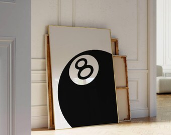 Retro Lucky 8 Ball Print, Pool Ball, Collage Wall Art, Game Room Print, Funky Vintage Print, Lucky Poster, Trendy Wall Art, 8 Ball Poster, image 5