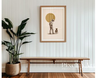 Cowboy and Dog Poster | Western Wall Art | Minimal Rustic Print | Country Home Decor | Modern Cowboy Artwork | Farmhouse Style, image 4