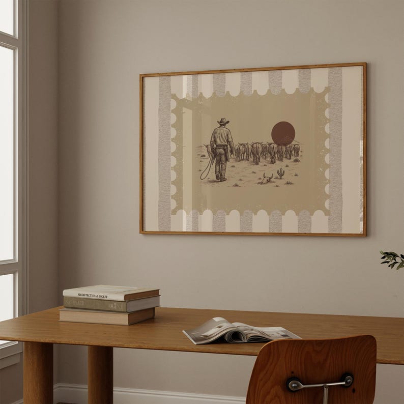 Cowboy Cattle Drive Wall Art