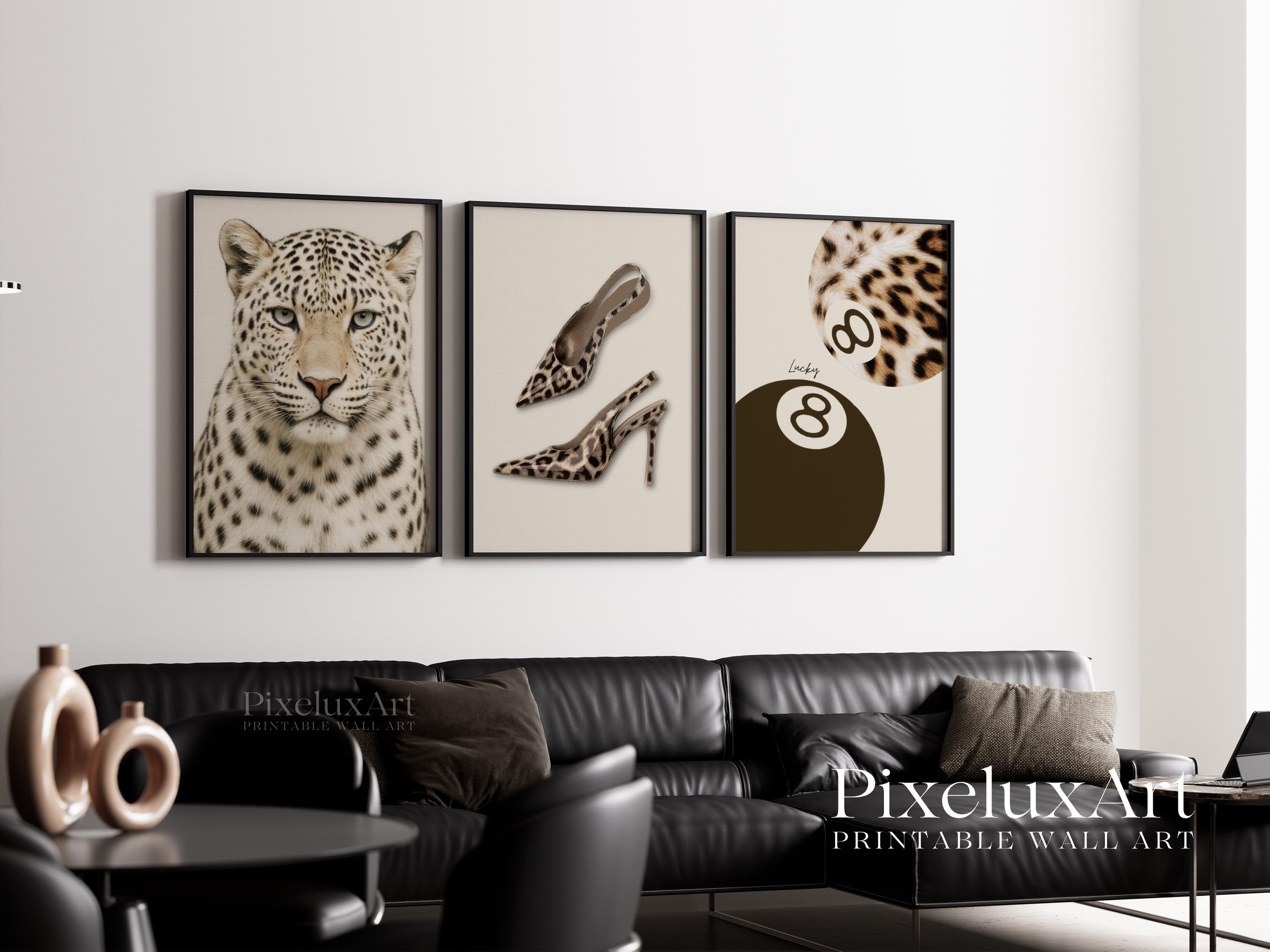 Leopard Wall Art Set, Cheetah Fashion Poster Set of 3, Animal Print ...