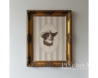 Cowboy Dog Wall Art | Western Country Printable | Rustic Farmhouse Decor | Cute Dog Illustration | Vintage Western Wall Print, image 5