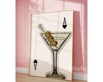 Dirty Martini Art Print, Trendy Martini Print, Cocktail Poster, Bar Cart Poster, Cocktail Print, Dirty Martini Print, Aesthetic Ace Print, image 4