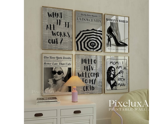Set of 6 Trendy Wall Art