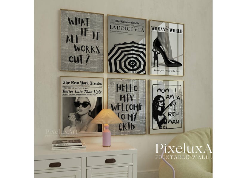 Set of 6 Trendy Wall Art