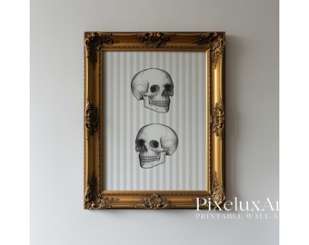 Halloween Wall Art Set of 6 – Spooky Ghost, Skeleton, Pumpkin & Skull Prints | Trick or Treat Vintage Rustic Fall Gallery Decor, image 5
