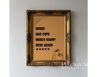 Halloween Wall Art Set of 6 – Spooky Ghosts, Pumpkin Skeleton & Haunted Quotes | Vintage Rustic Gothic Fall Printable Decor Bundle, image 7