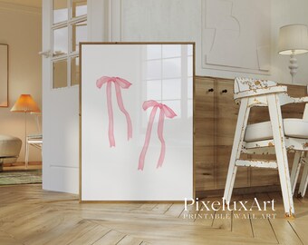 Pink Wall Art Set of 6 – Coquette & College Dorm Prints, Pink Cowgirl Boots, Ribbon Bow and Bikini Poster, Preppy Girly Glam Wall Art, image 5